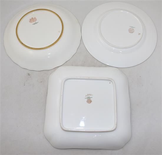 A group of Copeland Spode flower painted ceramics, the latter 18cm